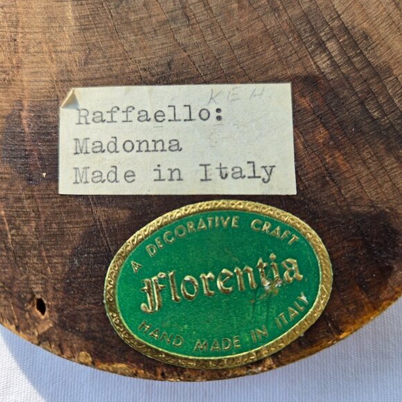 Vintage Madonna & Child Jesus Florentia Religious Art Print hand made in Italy - Picture 3 of 4